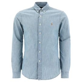 Ralph Lauren Camisa de chambray con logotipo Pony bordado