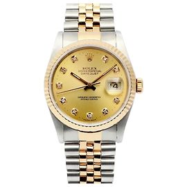 Rolex Datejust After Diamond Champagne Gold Men's Combination Watch