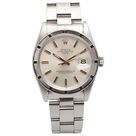 Rolex Relógio masculino Oyster Perpetual Date em aço, mostrador dourado, vintage