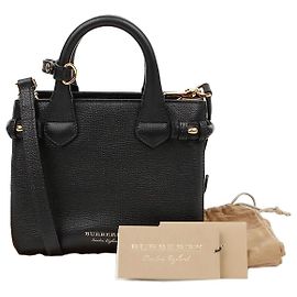 Burberry Saco Tote de Ombro para Bebé House Check Banner em Pele Preto