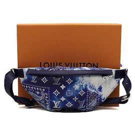 Louis Vuitton Borsa a tracolla Discovery da uomo con stampa bandana monogram blu