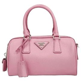 Prada Borsa crossbody con manico in pelle Saffiano rosa