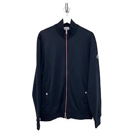 Moncler Giacca in cotone con zip e rifiniture tricolore