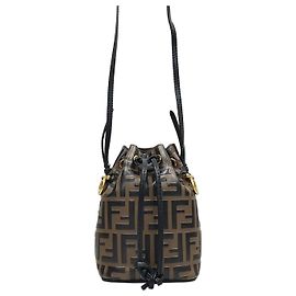 Fendi Mini Borsa Secchiello in Pelle Montrezzo Brown