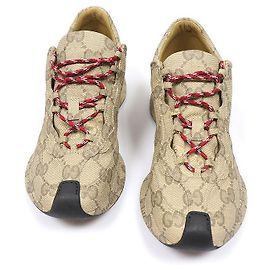 Gucci Zapatillas Run de piel Ebony beige para hombre
