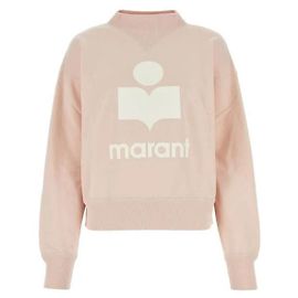 Isabel Marant Velours-Logo-Sweatshirt Pale Rose