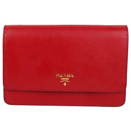 Prada Sac Crossbody WOC Miroir Rouge en Saffiano