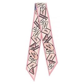 Prada Pañuelo Skinny de Twill de Seda Rosa