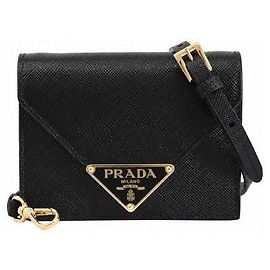 Prada Borsa crossbody portafoglio Saffiano Nera
