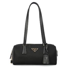 Prada Nylon-Handtasche mit Dreiecks-Logo Schwarz
