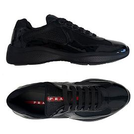 Prada Sneakers in pelle smaltata America Cup Black ASZ