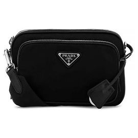 Prada Triangle Logo Re-Nylon Mini Shoulder Bag Black