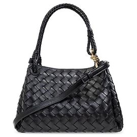 Bottega Veneta Borsa Tote Crossbody Parachute Medium Intrecciato Nera VCPPT