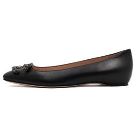 Gucci Ballerine Dionysus in pelle nera con logo argento