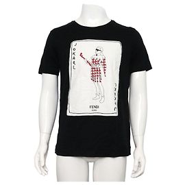 Fendi T-shirt de algodão estampado Jokarl para homem em Black