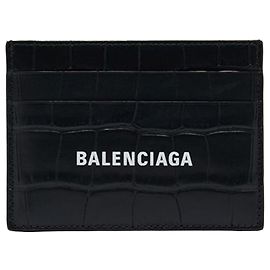 Balenciaga Portacarte logo coccodrillo nero da uomo