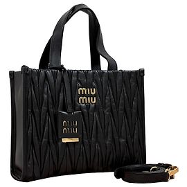 Miu Miu Borsa Tote in pelle Nappa Borsa a tracolla Nero