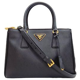 Prada mala Galleria Saffiano Medium Tote e de Ombro Preta
