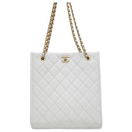 Chanel Borsa Shopper Classic CC Logo White Gold Series