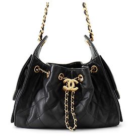 Borsa a tracolla Chanel con catena nera