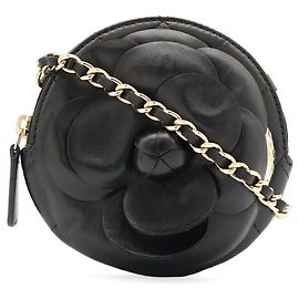 Borsa a spalla Pochette Chanel Camellia Matelassé con catena