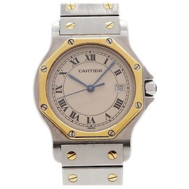Cartier Santos Octagon LM W2001583 Uhr Beige Zifferblatt