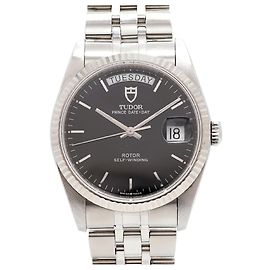Autre Marque Orologio da uomo Tudor Prince Date-Day Lunetta WG 76214 Quadrante Nero