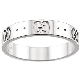 Anello Icon Band Gucci in oro bianco