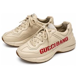 Gucci Rhyton Gucci Band Sneakers in pelle beige