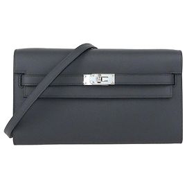 Hermès Hermes Grist Misty Evercolor Leather Kelly Wallet To Go PHW