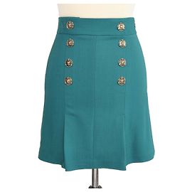 Elisabetta Franchi Gonna Mini Skirt verde con logo adornado