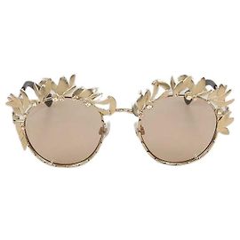 Occhiali da sole Chanel Oro/Marrone Decorati