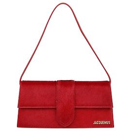 Jacquemus Le Bambino Long Schultertasche aus rotem Kalbshaar