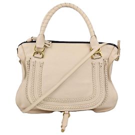 Chloé Borsa Marcie Large in pelle crema Chloe