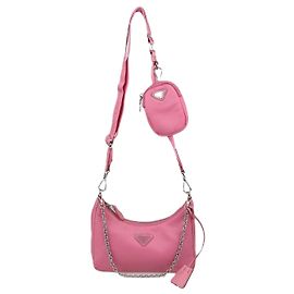 Bolso de hombro Prada Re-Edition 2005 de nailon rosa y piel Saffiano