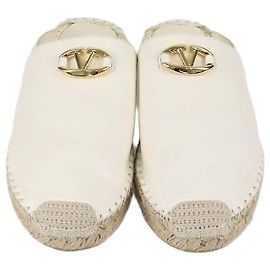 Mules Espadrilles VLogo em couro branco Valentino