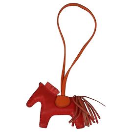 Hermès Hermes Orange/Cornaline Milo Leather Rodeo PM Bag Charm