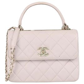 Borsa piccola con manico Chanel Trendy CC in pelle matelassé Light Beige