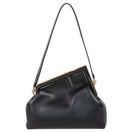 Borsa a spalla First media in pelle nera Fendi