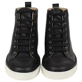 Hermès Hermes Jimmy High Top Sneaker aus schwarzem Leder