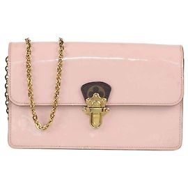Louis Vuitton Rose Ballerine Vernis Cherrywood Wallet On Chain