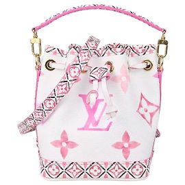 Borsa Louis Vuitton Nano Noe in tela Monogram Watercolor Rosa/Bianco