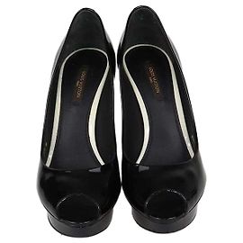 Décolleté platform Peep Toe Eyeline in pelle verniciata nera Louis Vuitton