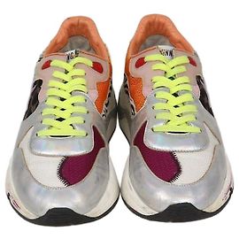 Golden Goose Multicolor Leather and Fabric Running Sole Sneakers