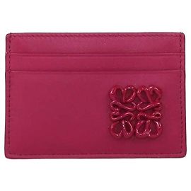 Tarjetero Anagram de piel fucsia Loewe