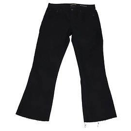 Jeans Bootcut en mélange de coton noir à ourlets francs Saint Laurent