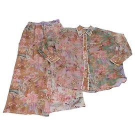 Zimmermann Multicolor Ramie Cira Floral Print Hemd & Hose