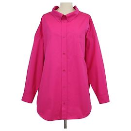Balenciaga Fuchsia Cotton Logo Swing Shirt