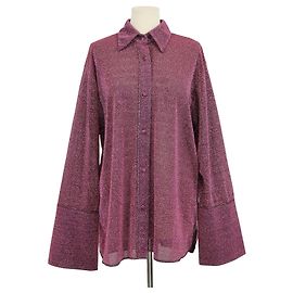 Autre Marque Oseree Lumiere Bluse aus rosa metallisiertem Polyamid