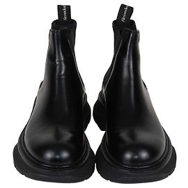 Bottines Chelsea Tread en cuir noir Alexander McQueen
